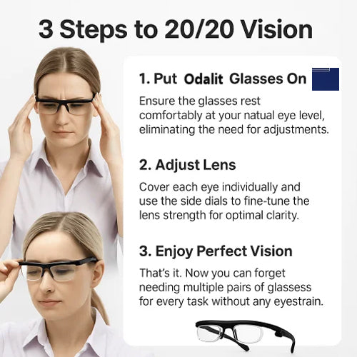 【ADJUSTABLE FOCUS GLASSES】See Every Moment Clearly With ODALIT!